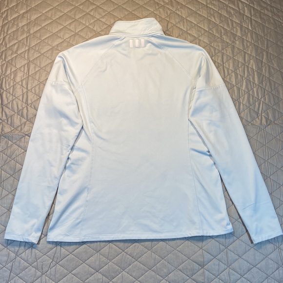 Adidas Golf 1/4 Zip Pullover with Thumb Holes. Light Blue Large. - Picture 7 of 11